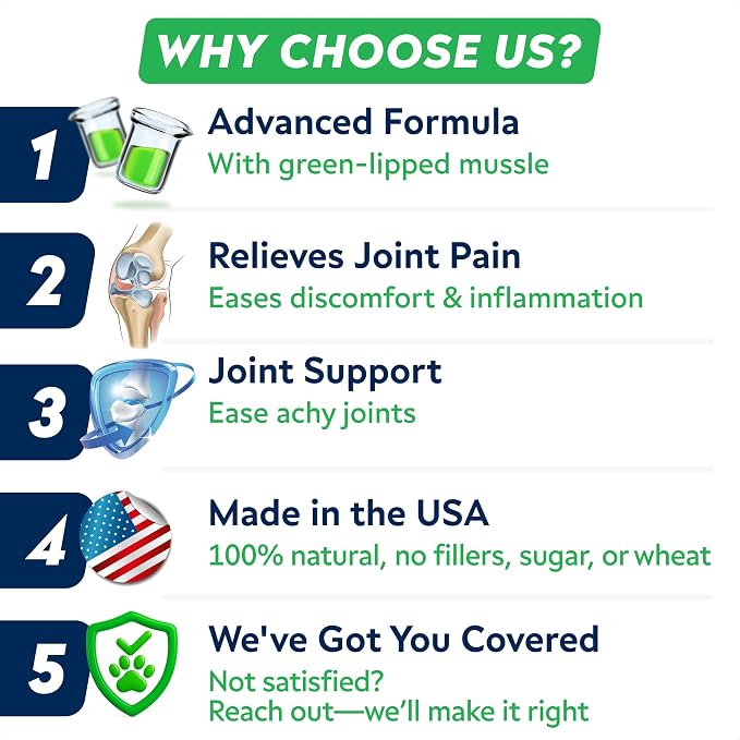 Advanced Glucosamine Chondroitin Joint Supplement for Dogs - Hip & Joint Pain Relief Pills - Green Lipped Mussel & Collagen - Large & Small Breed - Senior Dogs Joint Health - Bacon Flavor - 180ct