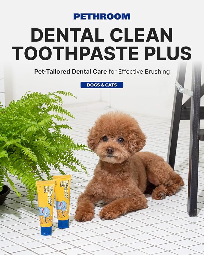 PETHROOM Dog & Cat Dental Kit for Deep Cleaning – Enzymatic Toothpaste & Precision Toothbrush (Rounded Head), Plaque & Tartar Control, EWG Verified, Fresh Breath, Apple Flavor, 2.1 oz