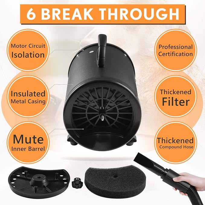 77OZ Large Dog Water Bowl Dispenser with Pull-Out Travel Water Bowls for Dogs + Dog Dryer for Pet Grooming, 3.2HP Adjustable Speed Temp Pet Hair Dryer