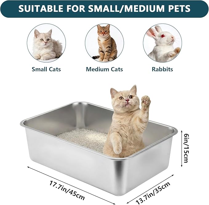 Homegroove Cat Scratch Furniture Protector, Stainless Steel Litter Box 2 Pack