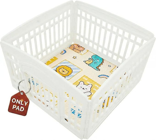 PJYuCien Non-Slip 36"x36" Pet Playpen Mat with 3-Layer Comfort, Reusable and Washable Training Crate Pad, Travel Mat and Sofa Protector for Puppies, Dogs, Cats, Rabbits, and Small Animals, Yellow