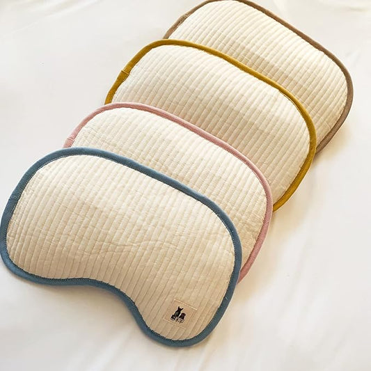 MOM N POP Organic Dog Head Pillow for Puppy & Small Dogs, Calming Neck Support Dog Pillow Bed, Handmade Organic Cotton Pet Cushion (Red)