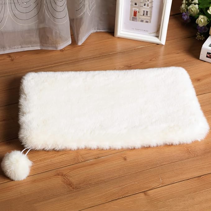 SHENGOCASE 2-Pack Cat Dog Bed Cushion, 10.6" x 17.5", Faux Rabbit Fur, for Wall Box House Crate Cage Kennel Perch, Cat Tree Pillow Pad Mat Replacement