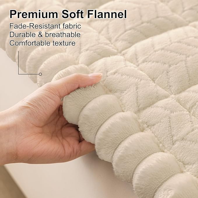 Smiry Couch Cover for Dogs, Non Slip Fuzzy Pet Sofa Covers Washable for 3 Cushion Couch, Soft Thick Furniture Protector for Cats Dogs, Against Fur, Dirt, Scratch Resistant (Apricot, 35.4"x70.9")
