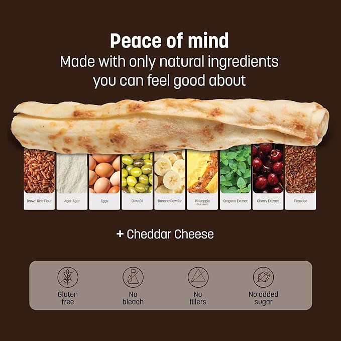 Earth Animal No Hide Chews - from The Grill Rolls Grilled Cheese Vegetarian Flavor Rawhide Free Small Dog Chews - 6 Count