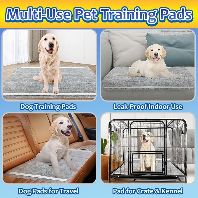 Dogcator Charcoal Dog Training Pads 100 Count, 22"x22" Puppy Pee Pads for Small Dogs, Activated Carbon Dog Pee Pads, Disposable Puppy Pads Pet Training Pads