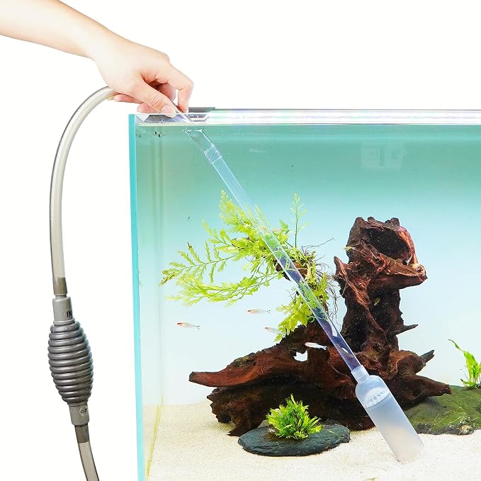 Fish Tank Cleaning Kit with Aquarium Siphon, Fish Net for Fish Tank, and Algae Scraper | All-in-One Fish Tank Cleaner for Various Tank Sizes
