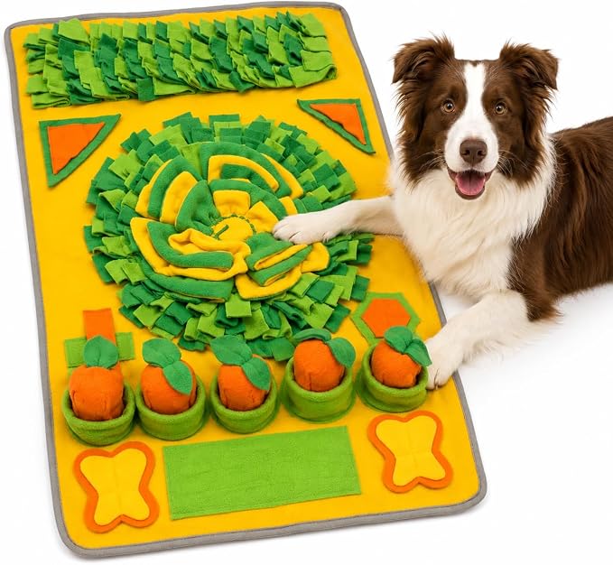 Snuffle Mat for Dogs, Slow Feeder Dog Puzzle Toy, Pet Enrichment Mat | Interactive snuffle mat encourages natural foraging, mental stimulation, slower eating, and enrichment for dogs.