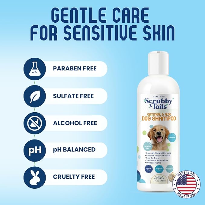 Organic Dog Shampoo - Puppy Oatmeal Shampoo for Itchy Skin Relief - Hypoallergenic for Sensitive Skin, for Groomers & Professionals, Made in USA, 1 Gallon (Lavender)