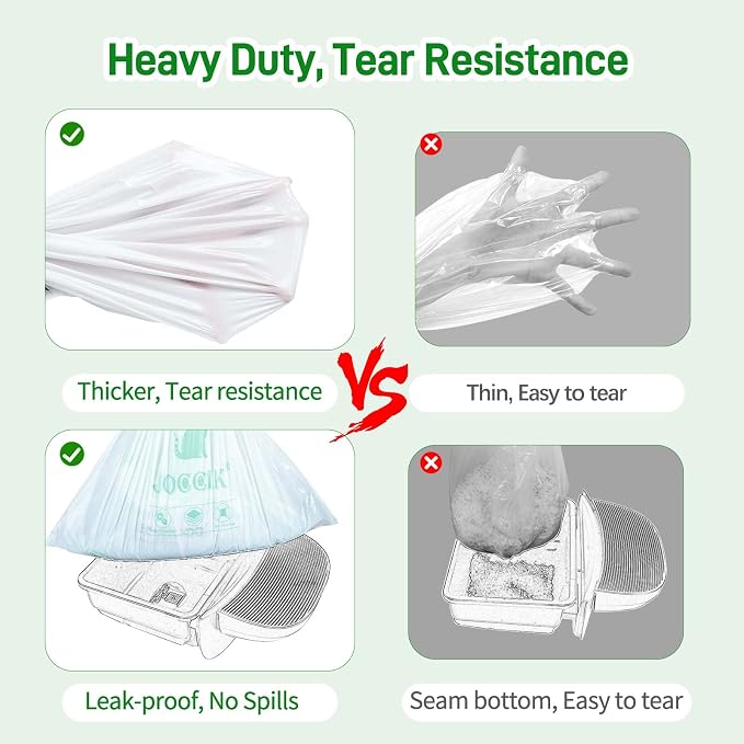 Drawstring Litter Box Liners Compatible with Robot, Heavy Duty Self-Cleaning Litter Boxes Waste Drawer Liners Replacement Bags (50pcs)