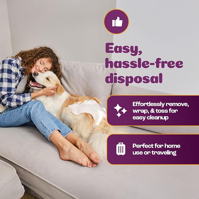 Inspire Pet Care Dog Diapers Female Dogs | Bulk Value Doggie Incontinence, Accidents, for Heat, Pee or Period and Housebreaking (X-Large (56 Count))