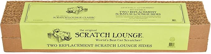 The Original Scratch Lounge - Reversible Side Replacement Scratch Pad Refills (2 Pack) - Worlds Best Cat Scratcher - Long Lasting and 100% Recyclable