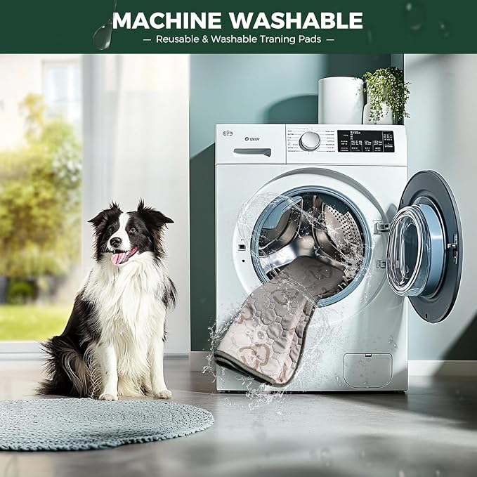 FXW Washable Pee Pads for Dogs, Leak-Proof & Non-Slip, Specifically Designed for Whelping Box, 47" Round, Khaki, 1 Pack
