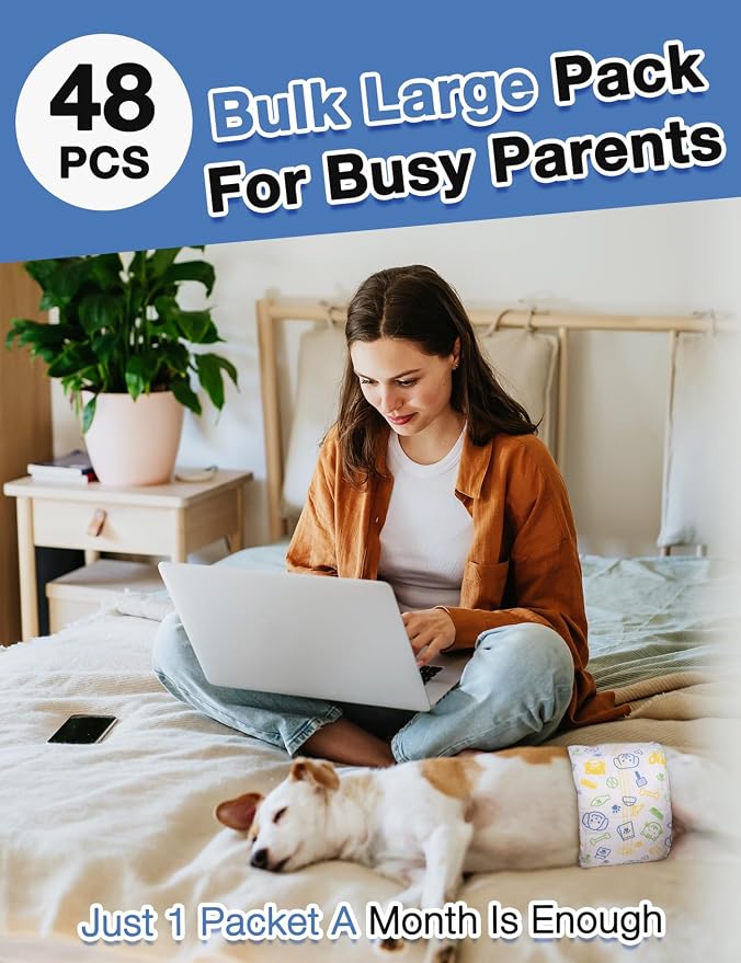 Dono Disposable Male Dog Diapers, Doggy Diapers Wraps, XSmall, 48PCS | Super Absorbent,Diapers for Large Dogs, 360°Leak-Proof, Wetness Indicator, Excitable Urination Incontinence,Breathable Fabric