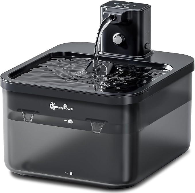 DownyPaws Wireless Cat Water Fountian Black and Cat House for Indoor Cats Cream