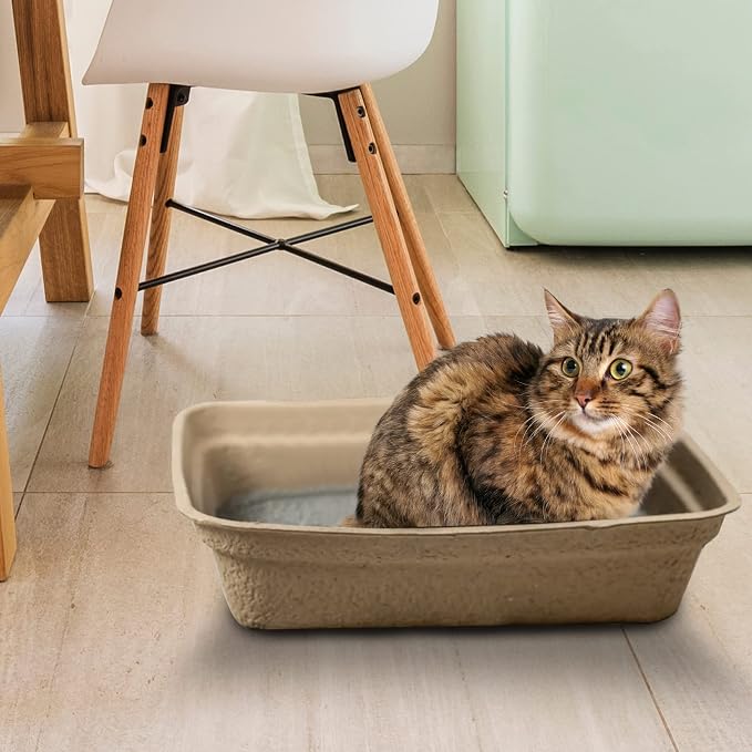 Disposable Litter Boxes (Brown, Large 8-Pack)