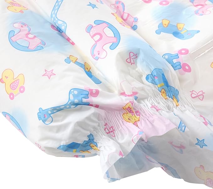 CutiePlusU Disposable Diaper 10 Pieces Protective Underwear Absorbent Briefs White Pink(Medium 28"-38")