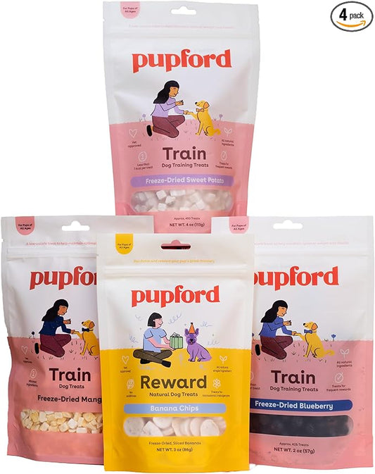 Pupford Freeze Dried Training Treats for Dogs & Puppies, 1000+ Limited Ingredient Bites (Fruits & Veggie Bundle)