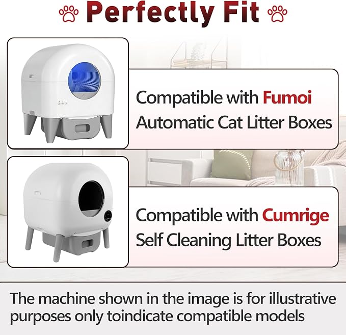 8 Pcs Deodorizer Compatible with Cumrige Fumoi Automatic Cat Litter Box | Cute Cat Shaped Design, Long-Lasting Camellia Flower Scent
