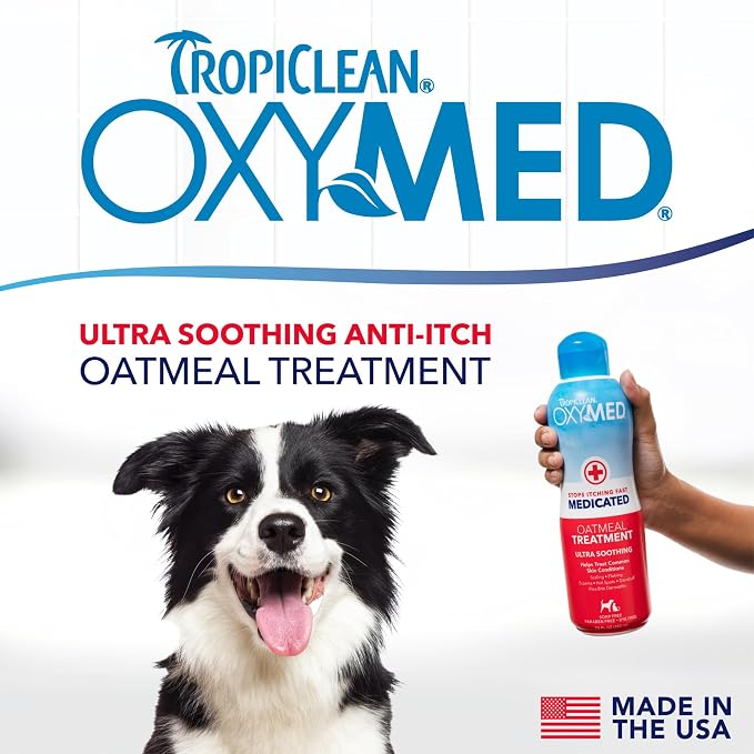 TropiClean Oxymed Medicated Cat & Dog Conditioner for Itchy Skin | Skin Soothing Oatmeal Conditioner for Dogs & Cats | 1 Gallon