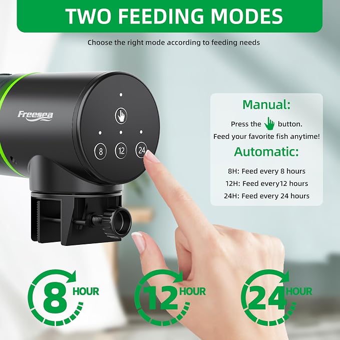 FREESEA Automatic Fish Feeder with Submersible Water Pump 660GPH 40W Fountain Pump
