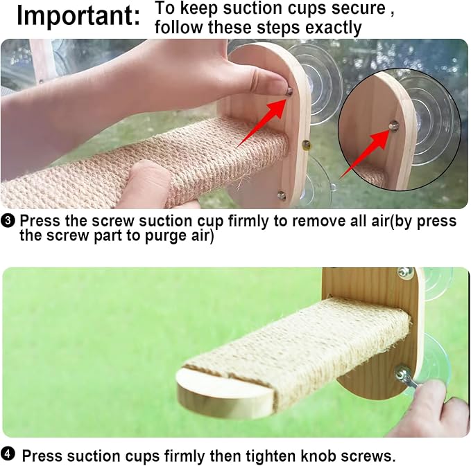 Cat Window Perch, Cozy Cat Window Hammock for Indoor Cats with 2 Pack of Sisal Window Shelf - for Sunbathing, Napping & Overlooking