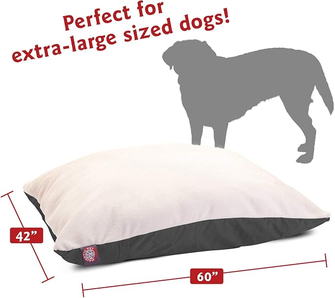 Majestic Pet Rectangle X-Large Dog Bed Washable – Removable Slipcover Pet Bed – Dog Crate Bed Super Value Pillow Dog Bed – Dog Kennel Bed for Sleeping - Dog Bed X-Large Breed 42 x 60 Inch – Gray