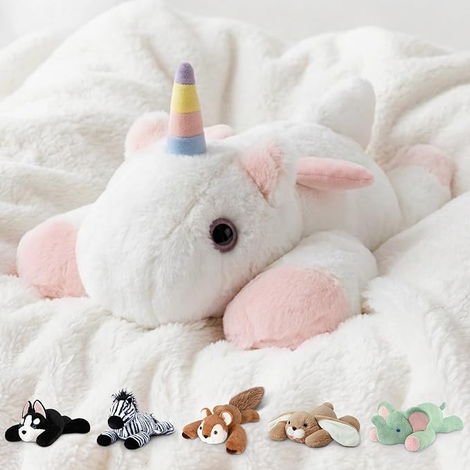 Niuniu Daddy 25" 5 lb Weighted Unicorn Stuffed Animal for Adults Kids, Giant Large Plush Toy, Soft Body Pillow for Sleeping, Huggable Gift for Everyday Comfort