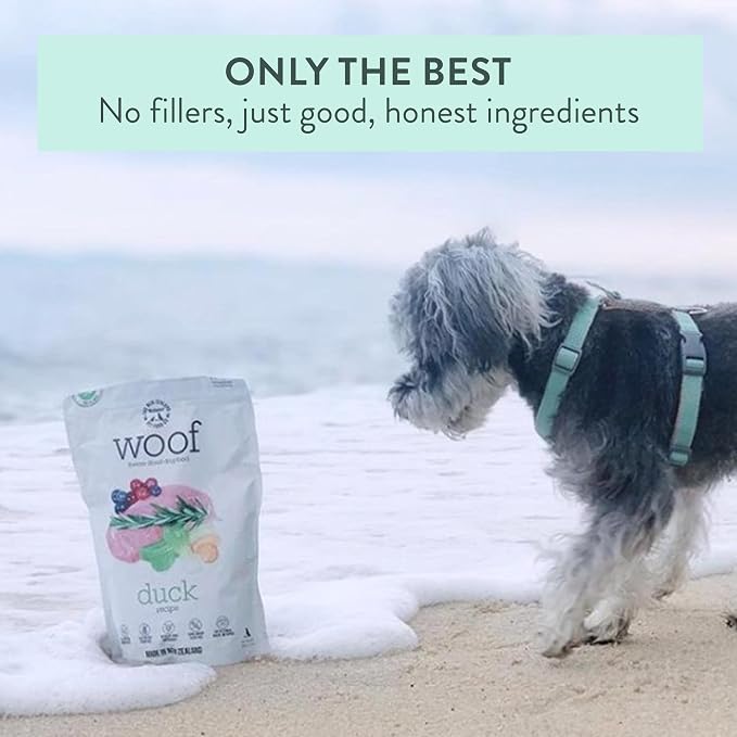 The New Zealand Natural Pet Food Co. WOOF Freeze Dried Dog Food - Duck Recipe, High Protein Dog Food, Natural Dog Treats, Toppers & Meals - 35 Ounce (Pack of 1)