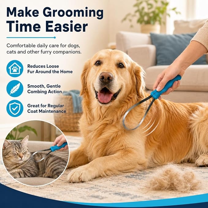 Dual Sided Shedding Blade for Cats, Dogs & Horses, Dog Deshedding Tool with Fine & Coarse Stainless Steel Teeth, Double Sided Shedding Blade for Short Long Thick Coats, Removes Loose Undercoat (#B*2)