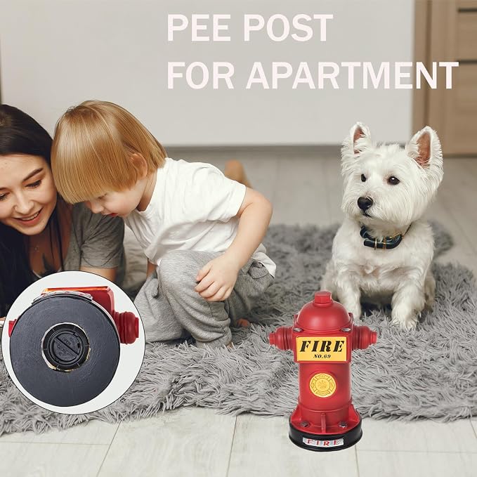 Potty Training Dog Fire Hydrant, NPBIYOYG 4.3" W x 9.4" H Small Fire Hydrant for Puppy to Pee On, Retro Resin Pee Post for Male Dog, Potty Training Tool for Indoor&Apartment, Red