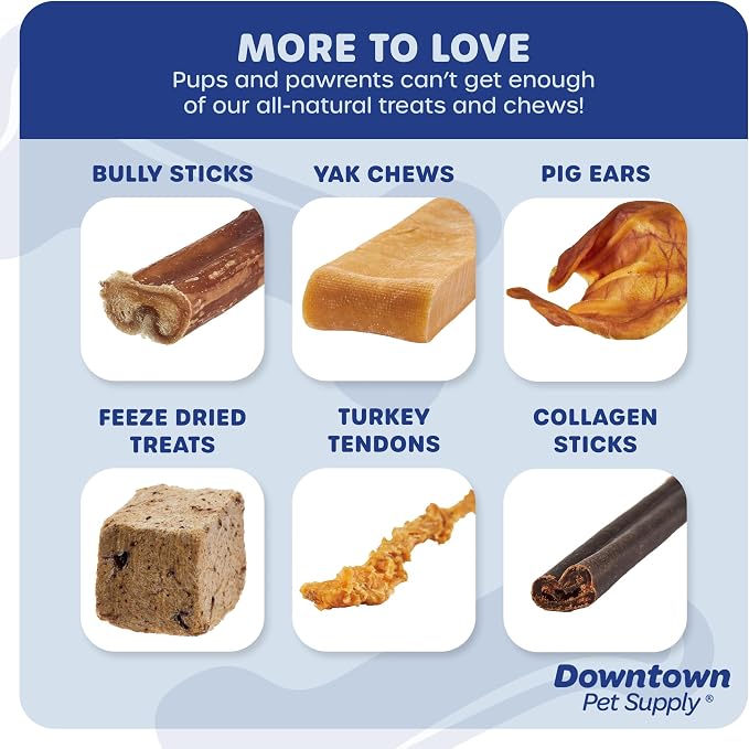 Downtown Pet Supply USA-Made 6", 3 Lb. Jumbo Bully Sticks for Large Dogs - Rawhide Free Dog Chews Long Lasting and Non-Splintering - Single Ingredient, Low Odor Bully Sticks for Medium Dogs