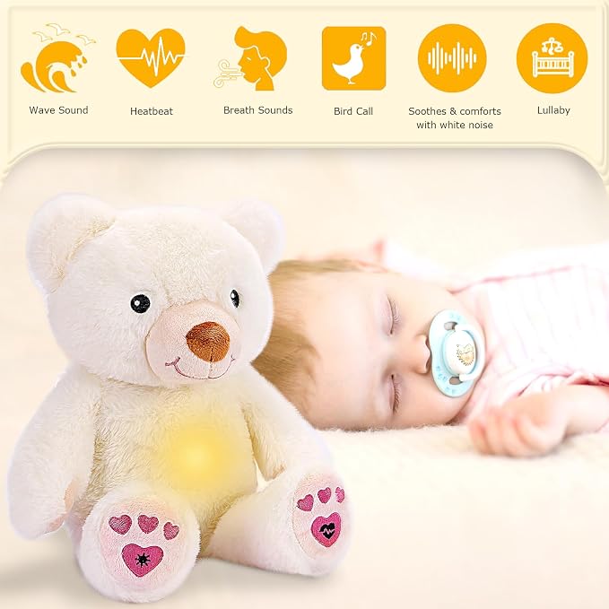 DEARBABY Baby Sleep Soother, Newborn Essentials, Baby Christmas Girl Gifts, Sound Machine for Nursery, Help Kids Go to Sleep Faster, Mother's Day Gifts