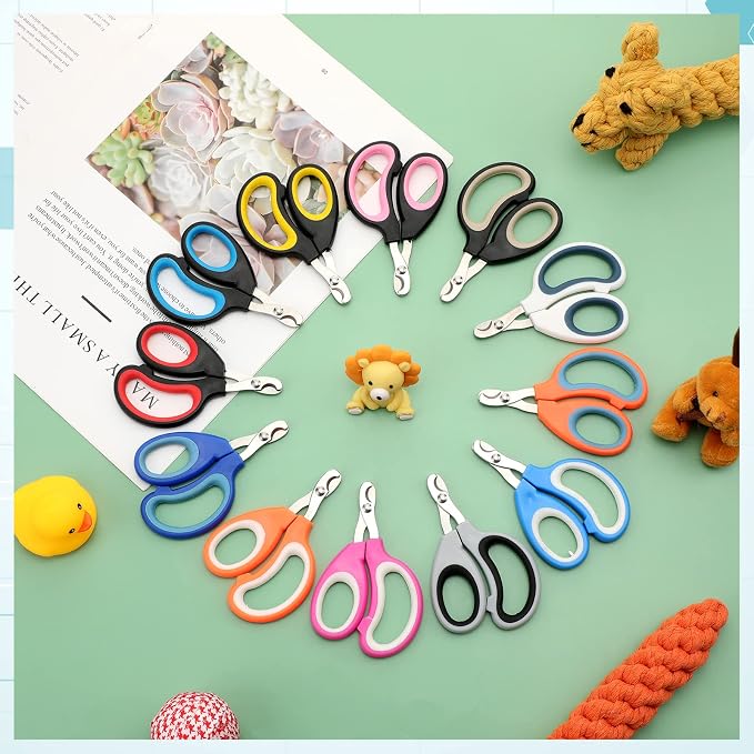 Therwen 24 Pcs Cat Nail Clipper Bulk Cat Nail Trimmer Kitten Claw Clippers Pet Nails Cutter Claw Care for Cats Kittens Bunny Puppy Rabbit Gatos Sharp Safer (Moon-Shaped,Multiple Colors)