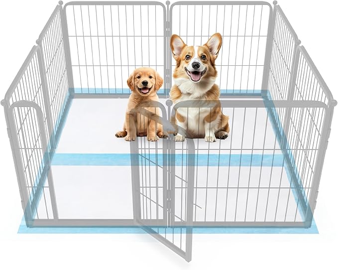 FXW XXL Puppy Pee Pads for Dogs 51x29 inch 100 Count, 5 Layer Super Absorbent & Leak Proof-Thickened Disposable Potty Training Pad, Fits 24" H 6/8 Panel FXW Playpen-Blue (Playpen not Included)