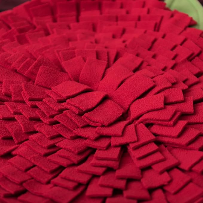 Snuffle Mat for Red Dogs Apple 22"×18" Large Washable Slow Feeder Interactive Puzzle Toy for Encourages Foraging Skills Stress Relief Boredom Buster for Small Medium Large Dogs Cats Pets