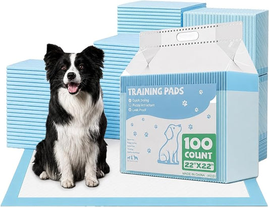 DUMOS 100 Count Puppy Pads for Dogs, 22" x 22" Potty Puppy Training Pad, 6-Layer Dog Cat Pee Pads, Super Absorbency Disposable Pet Leakproof Quick Drying Pad