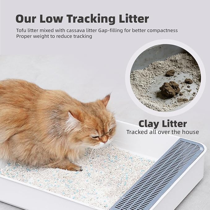 Zutto Nyan 4 in 1 Cassava Cat Litter - Advanced Fast Clumping, Flushable, Low Tracking, 99% Dust Free. Natural Plant Based,Pet Friendly, Great for All Cats, Sensitive Paws, Kittens(5.3 lbs x4 Bag)