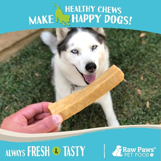 Raw Paws Himalayan Yak Chews for Dogs, Large (3 Pack) - Packed in USA - Tibetan Yak Cheese Dog Chews for Medium to Large Breeds - Hard Milk Dog Chew Bones - Single Ingredient - Long Lasting
