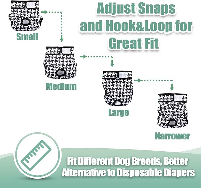 wegreeco Washable Reusable Premium Dog Diapers,Pack of 3,Small Dog Puppy & Doggy Diapers Female,Dog Period Panties Diapers Female in Heat