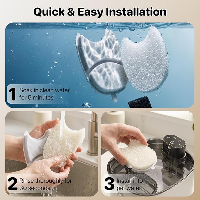 PartsBling Cordless Cat Water Fountain Stainless Steel, 4.2L/142oz Battery Operated Pet Fountain, Ultra Quiet Water Dispenser Cats&Dogs, 5000mAh Rechargeable, Easy to Clean, Includes 4 Filters, White