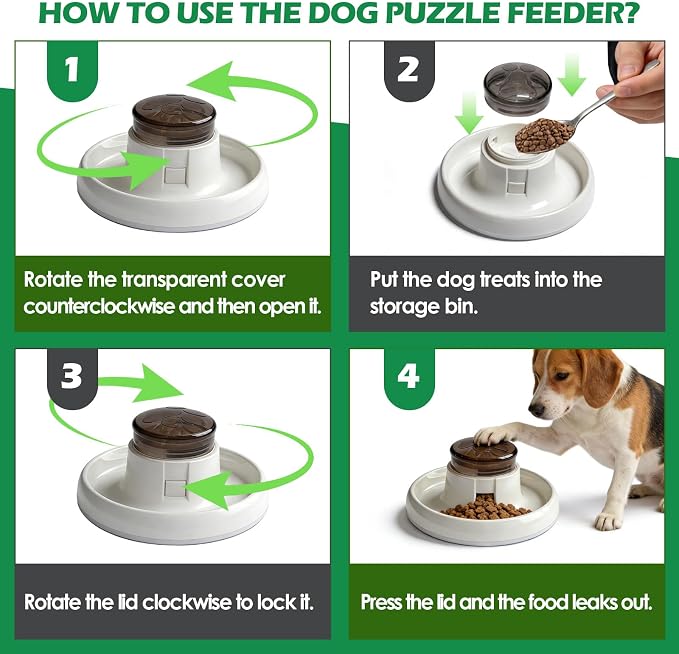 Interactive Dog Puzzle Toy for IQ Training & Brain Game, Treat Dispensing Slow Feeder to Aid Digestion, Enrichment Toys for Large/Mediun Dogs, Dishwasher Safe & Anti-Slip
