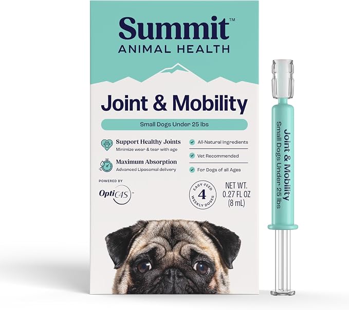 Summit Canine Joint and Mobility Supplement for Small Dogs, All Natural Liquid Chondroitin with Liposomal Delivery for Arthritis, Hip & Joint Support Vitamin, (Dogs <25lbs)