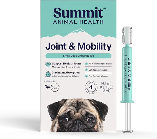 Summit Canine Joint and Mobility Supplement for Small Dogs, All Natural Liquid Chondroitin with Liposomal Delivery for Arthritis, Hip & Joint Support Vitamin, (Dogs <25lbs)