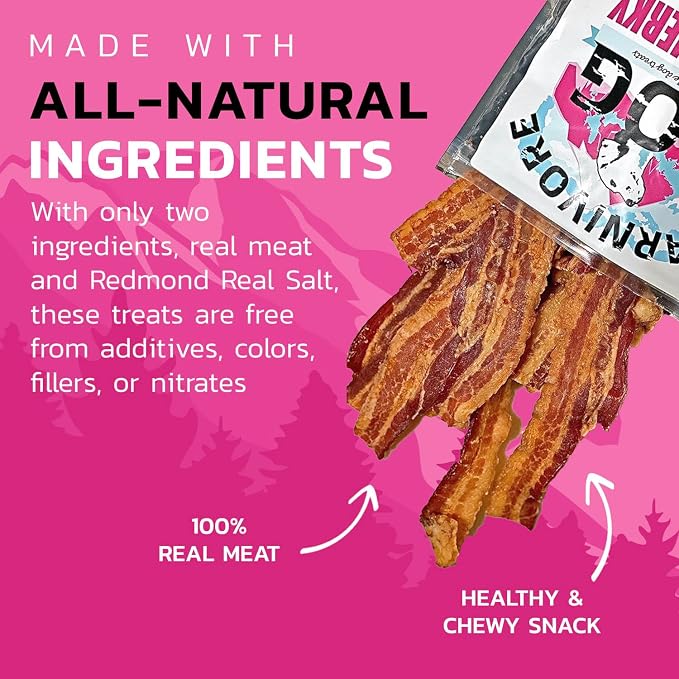 Carnivore Dog Dog Treats Human Graded Dog Treat. All Natural Ingredients (Bacon Jerky)