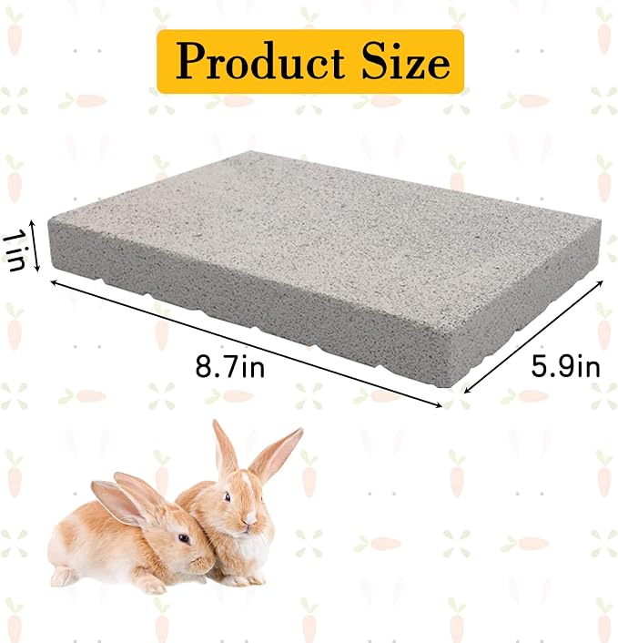 BNOSDM Rabbit Grinding Claw Pads Natural Hamster Lava Stone and Green Hamster Food and Water Bowl Mountain Fuji Style Glass for Hamsters Gerbils Mice Rats or Other Similar-Sized Pets
