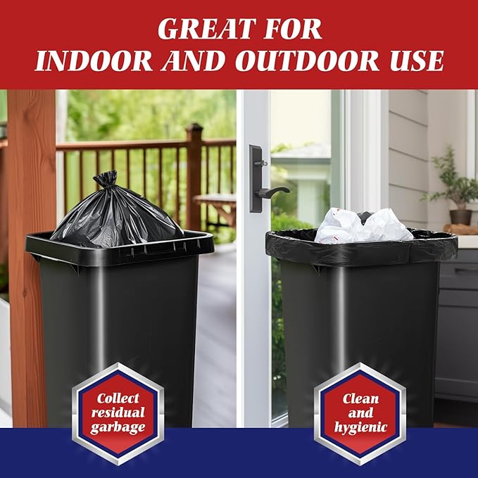 Teivio Black Large Trash Bags 55-60 Gallon 180 Count | Large Multipurpose | Fit 45,48,49,50,55,60 gallon Garbage Bin Liner | Kitchen | Lawn And Leaf Bags Outdoor Yard Waste Bag | Workshops Trash