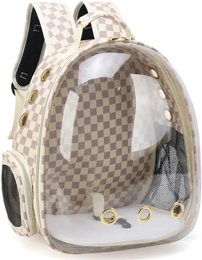 Foldable Quality Pet Carrier Backpack — Portable Nylon Cat & Small Dog Travel Bag with Zipper, Sling Included(Curry)