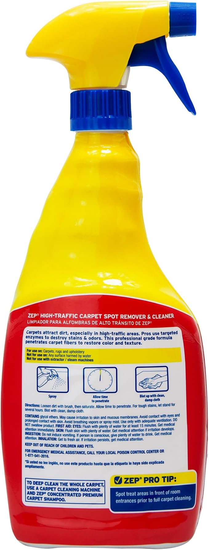 Zep High Traffic Carpet Cleaner - 32 Ounces (Case of 12) ZUHTC32 - Penetrating Formula Removes Deep Stains. Make High-Traffic Areas Look New Again