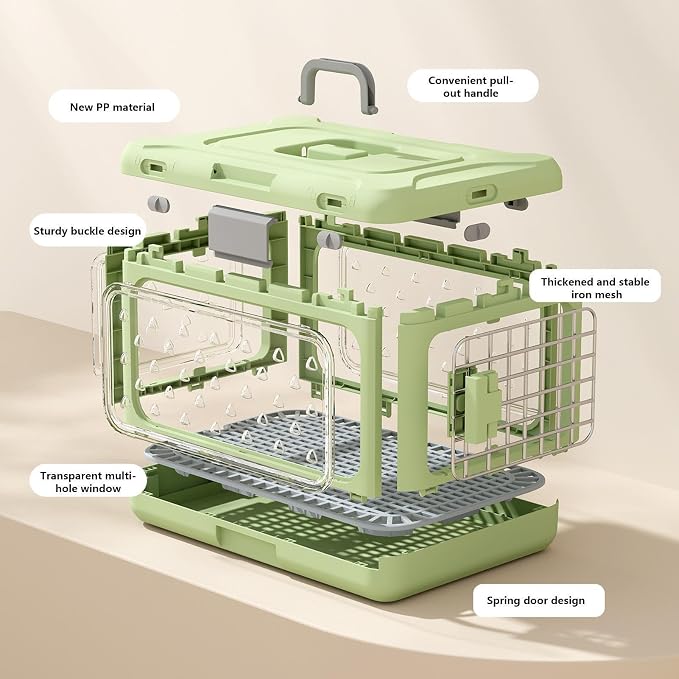 Genérico Canine Cage – Rigid Portable Foldable | Rigid Cat Carrier | Puppy Outings and Camping Outdoor Cycling Hiking Travel